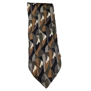 Zylos Men's Necktie Green Gray Brown Camo Pattern Italian Silk Classic